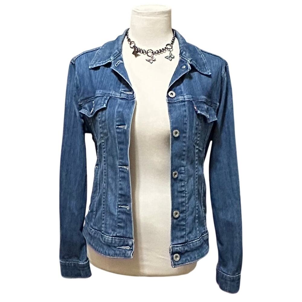 Levi's Women's Fitted Denim Trucker JacketJean Jacket Women's Med Indie Boho - Picture 2 of 9